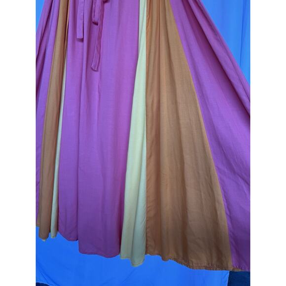 Jessica London Striped Flyaway Fit Flare Maxi Dress Size 18 Plus Belt Flowy Fem - Picture 6 of 13